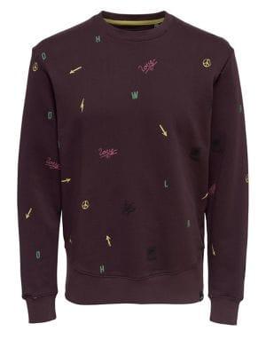 Only And Sons Doodle-print Cotton Sweatshirt