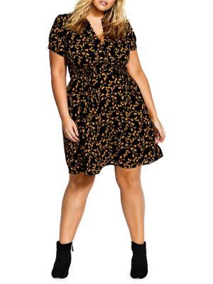 City Chic Plus Golden Dream A-line Dress