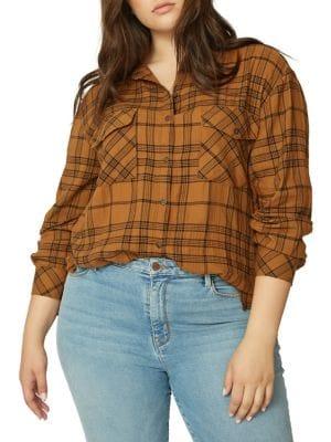 Sanctuary Plus Printed Button-down Shirt