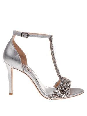 Badgley Mischka Veil Ii Metallic Leather Ankle-strap Sandals