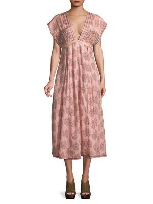 Free People Riakaa Printed Cotton Midi Dress