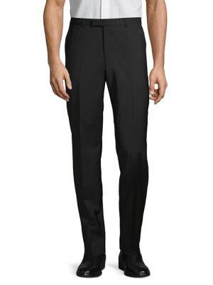 Hugo Simmons Regular-fit Flat-front Wool Dress Pants
