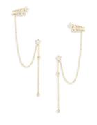 Nadri Cubic Zirconia-accented Stud And Cuff Earrings