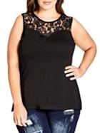 City Chic Plus Takeo Lace Top