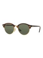 Ray-ban Rb4246 51mm Mirrored Round Clubmaster Sunglasses
