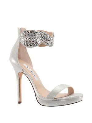 Nina Fayth Metallic Suede Dress Sandals