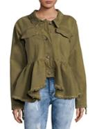 Free People Flared Military Jacket