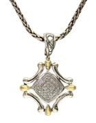 Effy Balissima Sterling Silver Necklace With 18k Yellow Gold And Diamond Pendant