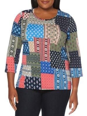 Rafaella Plus Paisley-print Long-sleeve Top