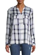 Jones New York Mixed-media Plaid Button-down Shirt
