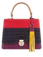 Lodis Rodeo Woven Rfid Cher Flap Leather Satchel