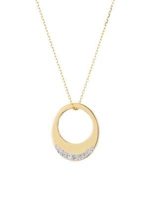 Adina Reyter 14k Yellow Gold And Diamond Tiny Pave Petal Necklace