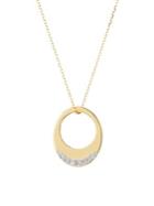 Adina Reyter 14k Yellow Gold And Diamond Tiny Pave Petal Necklace