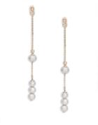 Lauren Ralph Lauren White Pearl Chain Drop Earrings