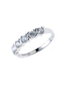 Lord & Taylor Sterling Silver And Cubic Zirconia Five Stone Ring