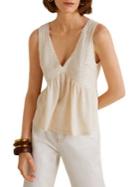 Mango Lace-trimmed Sleeveless Top