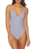 Splendid Thin Blue Line Striped 1-piece Swimsuit
