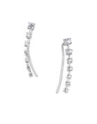 Lord & Taylor Cubic Zirconia And Sterling Silver Drop Earrings