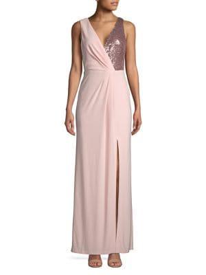 Vince Camuto Sequin Chiffon Gown