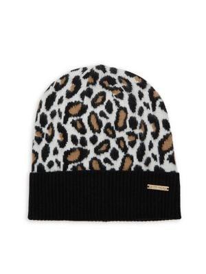 Michael Michael Kors Animal-print Logo Beanie