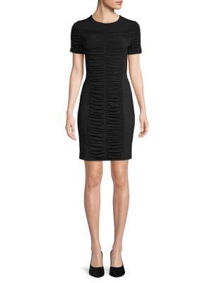 Michael Michael Kors Shirred Short-sleeve Dress