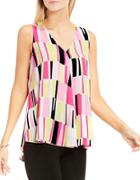 Vince Camuto Charming Graphic Drape Front Blouse