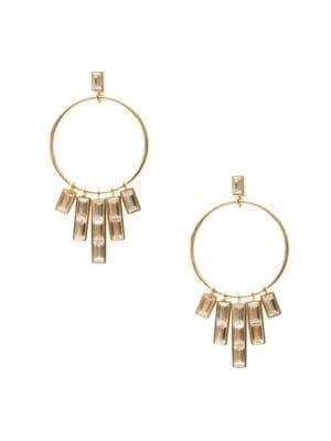 Sole Society Goldtone And Crystal Gypsy Hoop Earrings