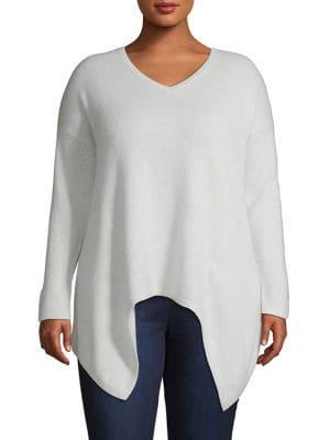 Lord & Taylor Plus Cashmere Sharkbite Sweater