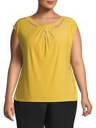 Kasper Plus Cut-out Stretch Top