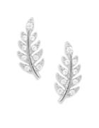 Tai Pave Leaf Stud Earrings