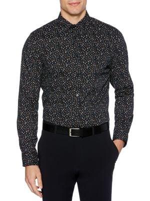 Perry Ellis Floral Stretch Long-sleeve Shirt