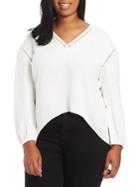 1.state Plus V-neck High-low Top