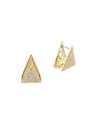 Cz By Kenneth Jay Lane Crystal Double Triangle Earrings