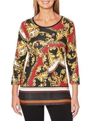 Rafaella Petite Heraldic Scrolls Top