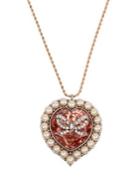Betsey Johnson Rose Goldtone Heart Pendant Necklace