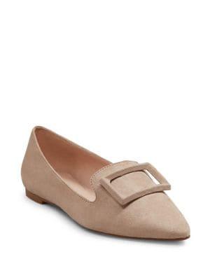 Mango Square Textured Point-toe Flats