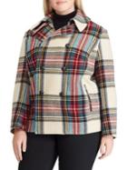 Lauren Ralph Lauren Plus Plus Plaid Wool-blend Coat