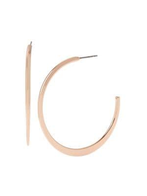 Bcbgeneration Rose Goldtone Sculptural Edge C-hoop Earrings