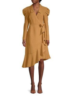 Cmeo Collective Opacity Advance Ruffle Long-sleeve Wrap Dress