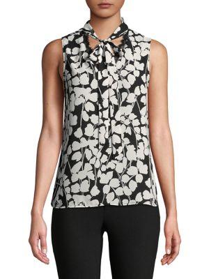 Karl Lagerfeld Paris Printed Bow Blouse