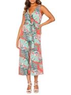 Quiz Tropical Wrap Culotte Jumpsuit