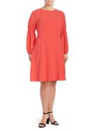 London Times Plus Smock Long-sleeve Dress