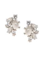 Marchesa Faux Pearl & Crystal Cluster Earrings