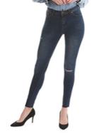 La La Anthony High-rise Slashed Knee Skinny Jeans