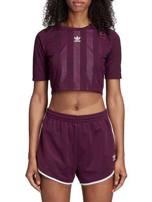 Adidas Raglan-sleeve Cropped Jersey Tee