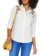 Dorothy Perkins Floral-embroidered Button-down Shirt