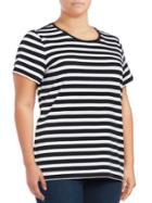 Lord & Taylor Roundneck Short Sleeve Striped Tee