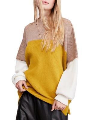 Free People Easy Street Colorblock Sweater