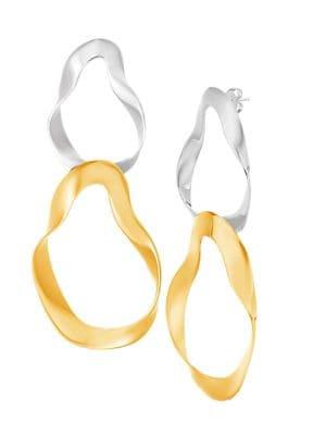 Lord & Taylor Wavy Double Drop Earrings