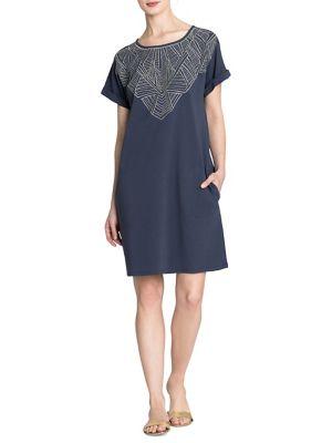 Nic+zoe Luna Embroidered T-shirt Dress